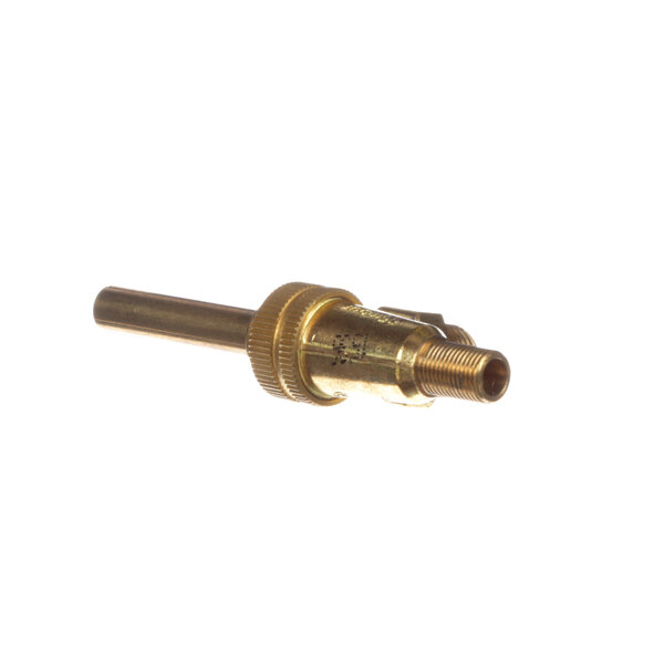 A Vulcan brass gas valve burner with a gold threaded end.