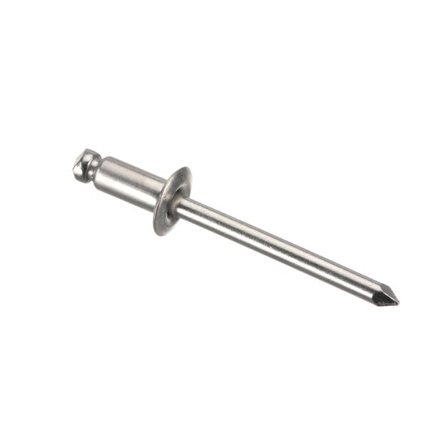 A close-up of a stainless steel Imperial rivet.