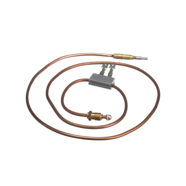 A close-up of an Alto-Shaam thermocouple with a copper wire and a connector.