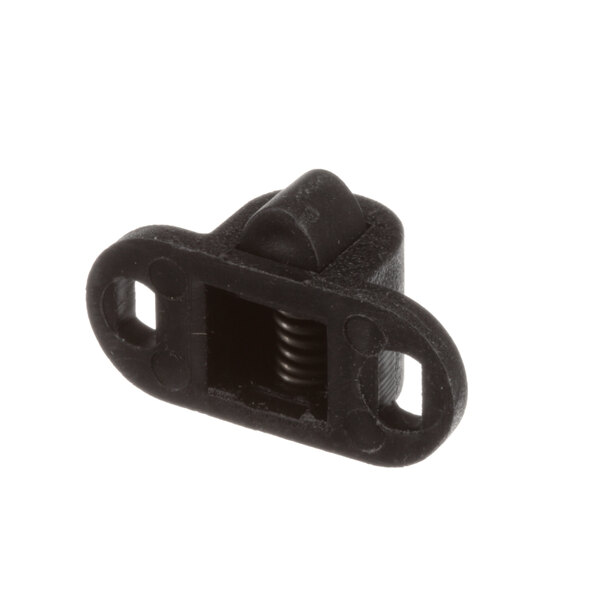 A black plastic Globe spring lock with a screw head.