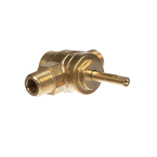 An Imperial brass gas valve with a gold metal nut.