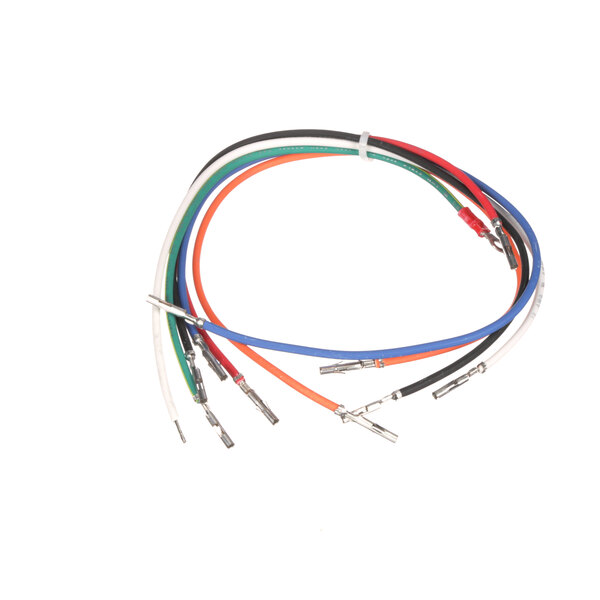 A group of colorful wires including blue, black, and white.