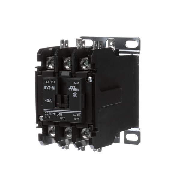 A black Norlake 3-pole contactor with black buttons and cover.