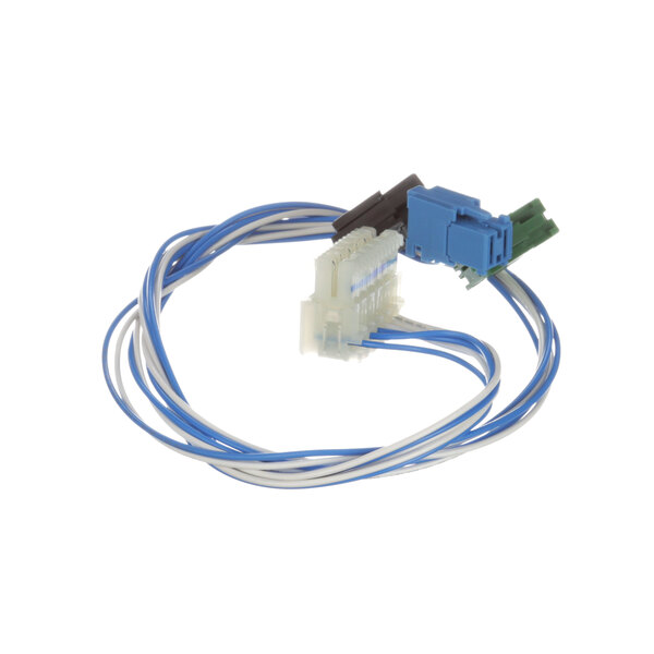 A blue and white Rational cable with a connector.