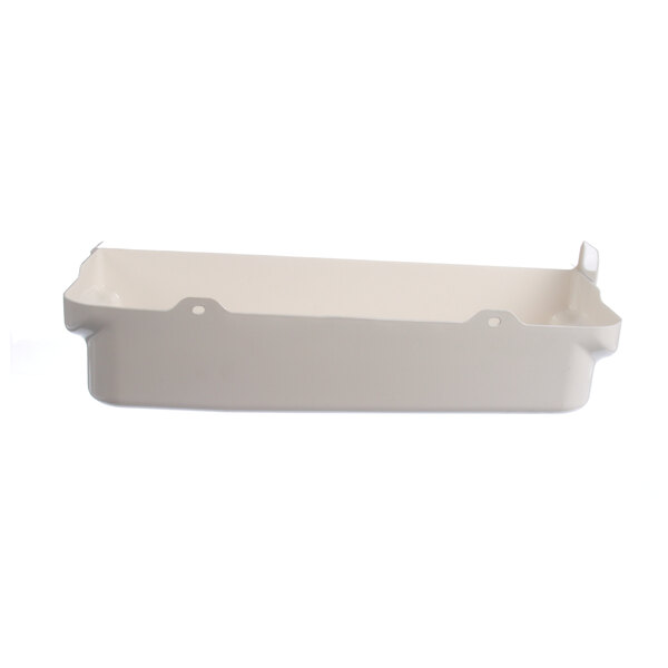 A white plastic Manitowoc Ice water trough with handles.