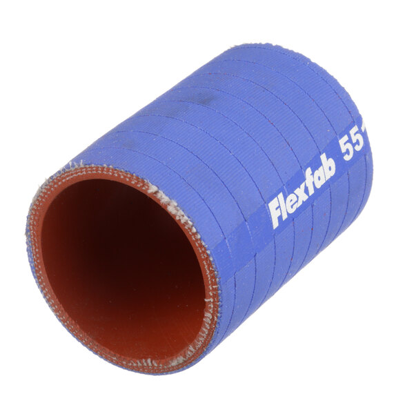 A blue Groen drain hose with white text on it.
