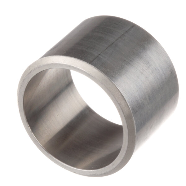 A round stainless steel sleeve with a machined surface.