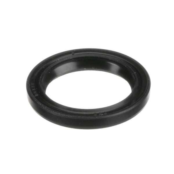 A black rubber seal with a round black center.