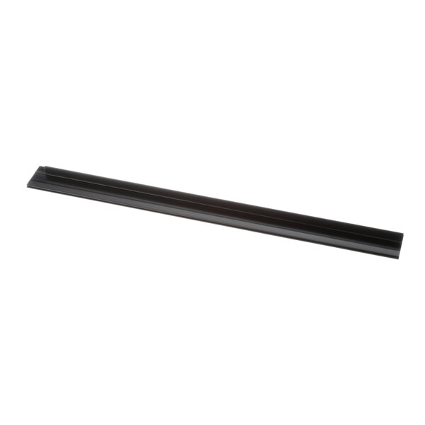 A black plastic strip with a metal bar on one end.