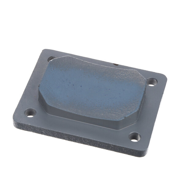 A grey rectangular Stero cover with holes.
