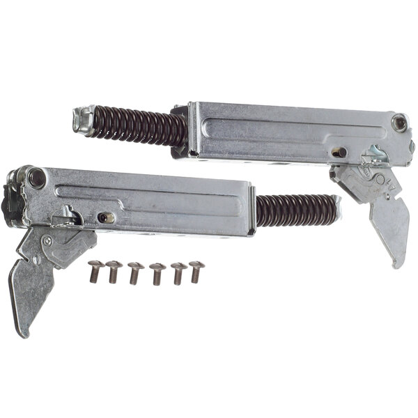 A pair of Cadco CR1050A metal hinges with screws.