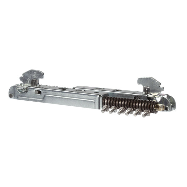 A Cadco metal hinge with screws.