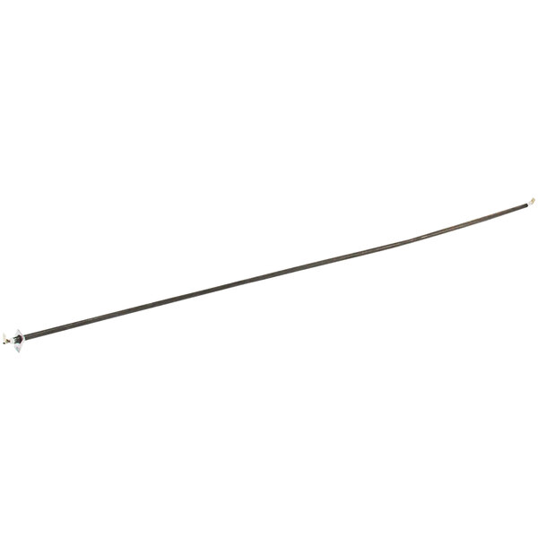 A long thin metal rod with a long thin black wire.