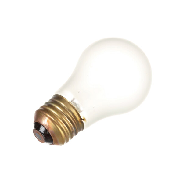 A Delfield 2193910 light bulb with a brass base.