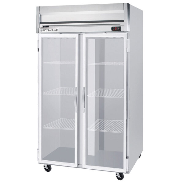 Beverage-Air HF2-1G-LED Horizon Series 52" Glass Door Reach-In Freezer with LED Lighting