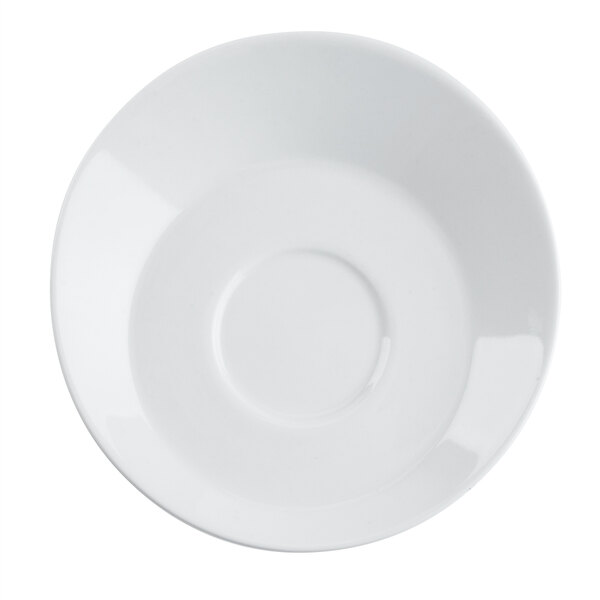 CAC SHER-2 Sheer 6" Bone White Porcelain Round Saucer - 36/Case