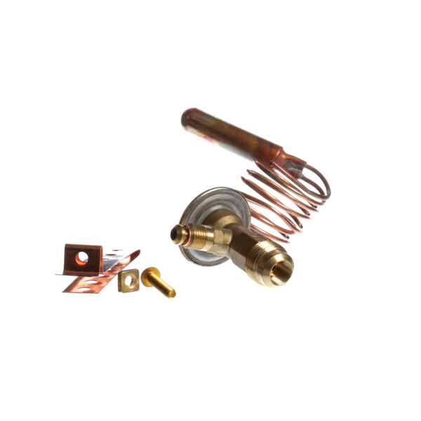 A Perlick 1541 brass expansion valve with a screw and a nut on a copper tube.