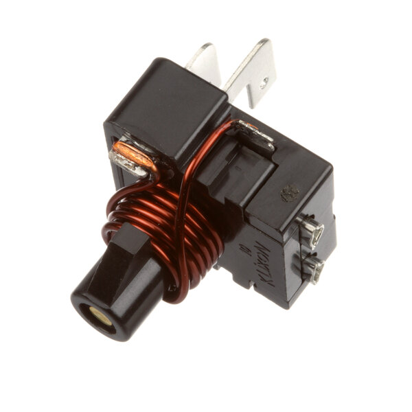 A small black electronic switch with wires, the Franke Run Overload.