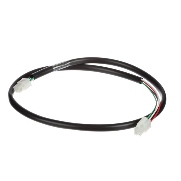 A black cable with a white and red wire.