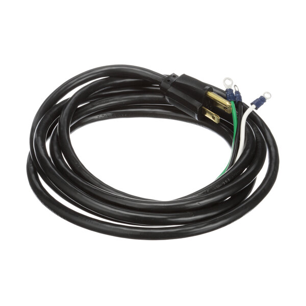 A black Hobart cable plug with green and black wires.