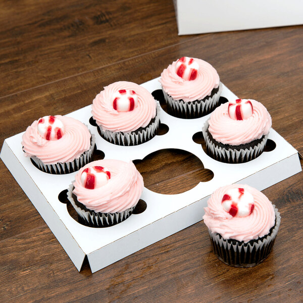 Reversible Cupcake Insert for 9" x 7" Cake Boxes- Standard - Holds 6 Cupcakes   - 10/Pack