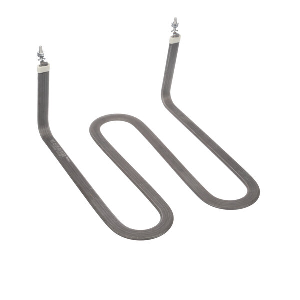 A pair of metal heating elements on a white background.