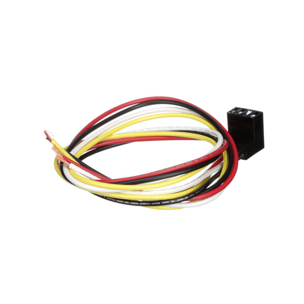 A Beverage-Air wire harness with white, yellow, red, and black wires.