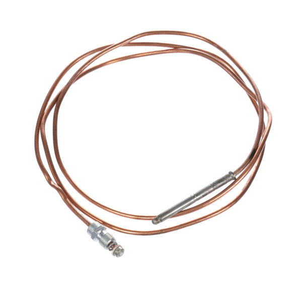 A close-up of a Blodgett thermocouple with a copper wire and metal connector.