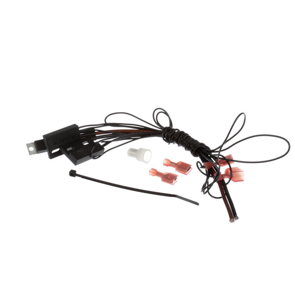 A wiring harness with red and black wires for Hatco countertop food warmer switches.