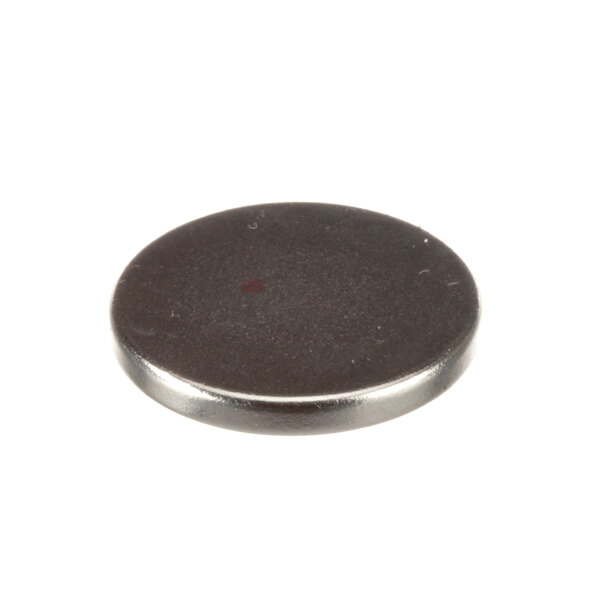 A close-up of a round black object with a white background, the Blodgett R7808 door switch magnet.