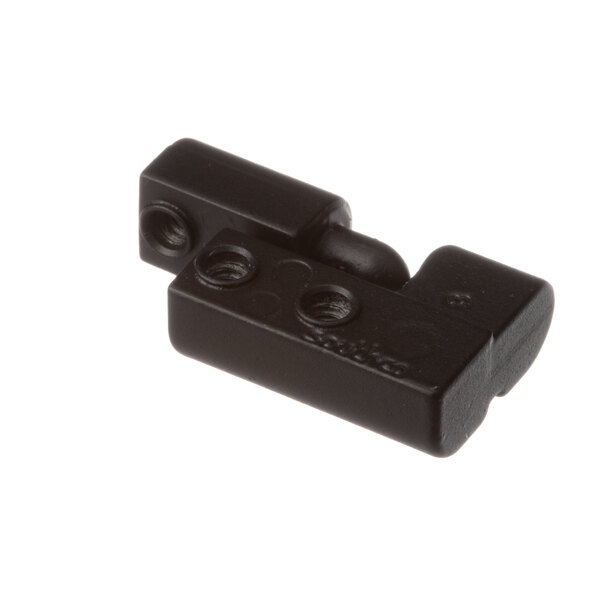 A black plastic Nemco hinge with two holes.