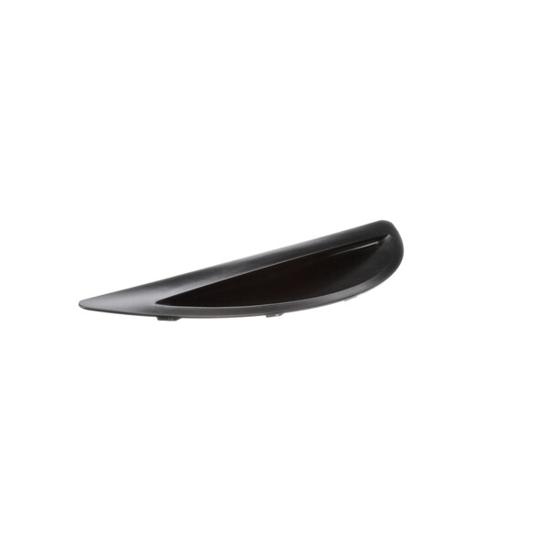 A close up of a black Victory handle with a curved edge.