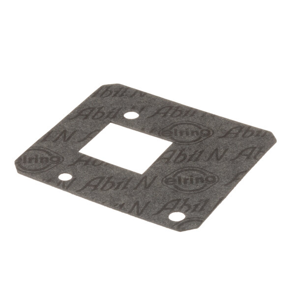 A grey square gasket with a square hole.