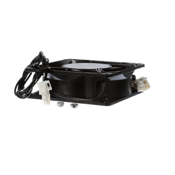 A black Winston Industries Inc. Motor Cooling Fan with white wires.