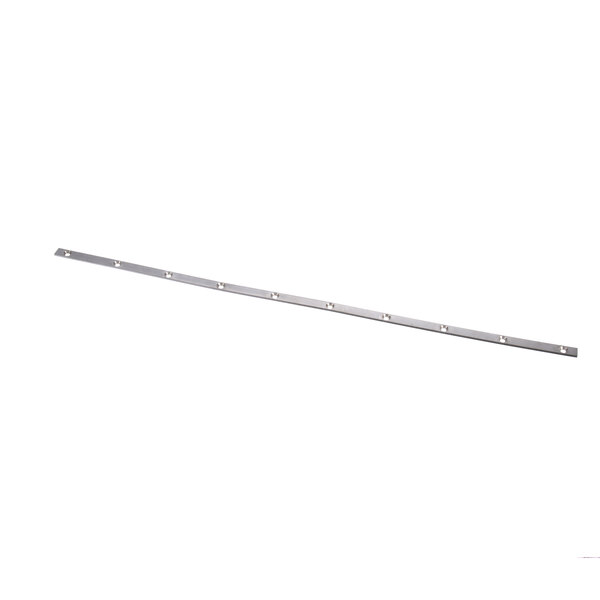 A long thin metal strip with holes.