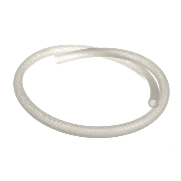 A close-up of a white flexible silicone hose tube.