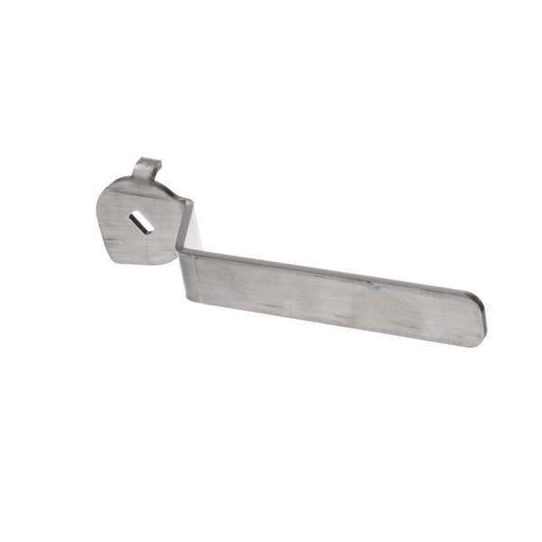 A stainless steel Frymaster drain valve handle.
