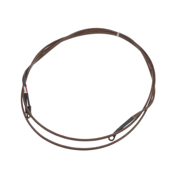 A brown thermocouple cable with black handles.