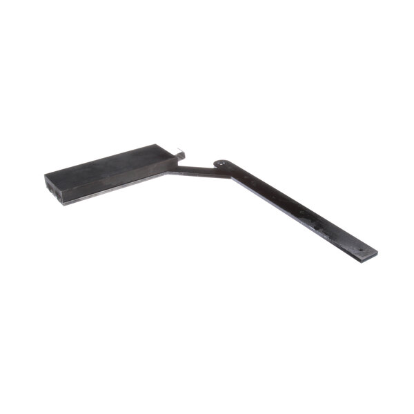 A black rectangular trunion assembly with a long black handle.