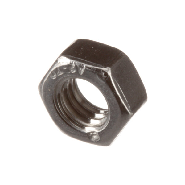 A close-up of a black Champion hex nut.