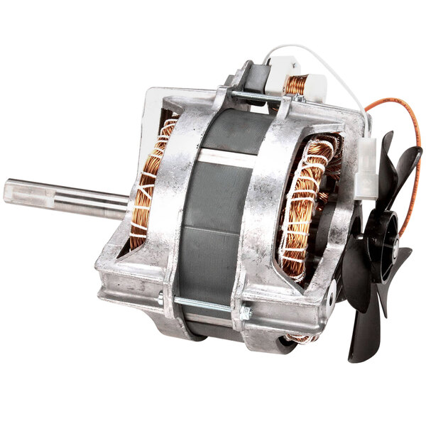 A Robot Coupe 3216S motor with a metal fan and shaft.