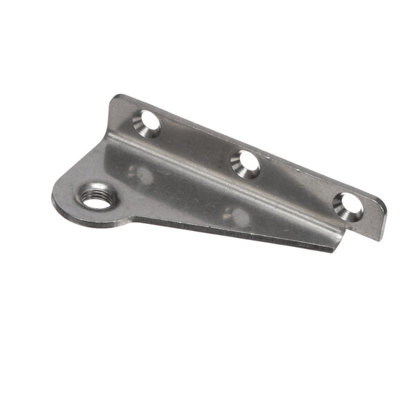 A Master-Bilt stainless steel threaded top bracket with two holes.