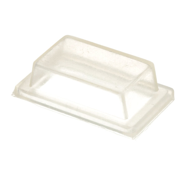 A clear plastic container with a clear lid containing a clear plastic block with a small lid.