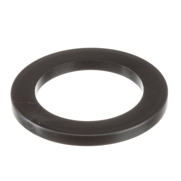 A black rubber Blakeslee thrust washer with a hole in the center.