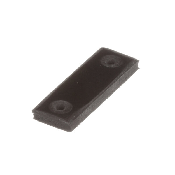 A black rectangular plastic piece with two holes.