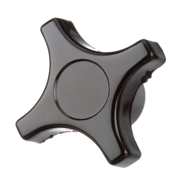 A black plastic Univex knob with a circle in the center.