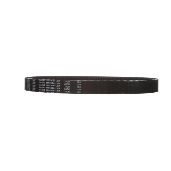 A black Blakeslee flex drive belt with a white stripe and numbers.