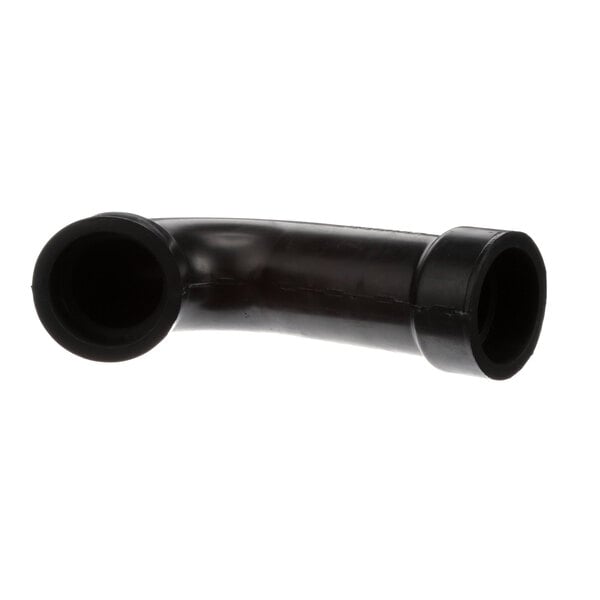 A black plastic intake elbow tube for a Salvajor garbage disposal.