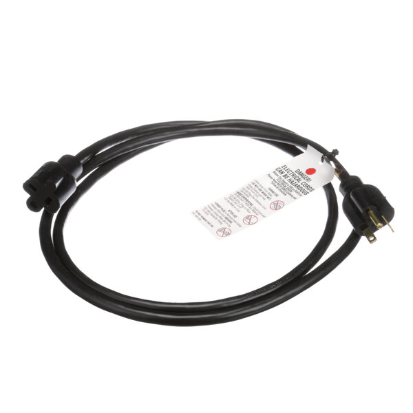 A black electrical cable with a white label reading "NU-VU 6WH0040P"