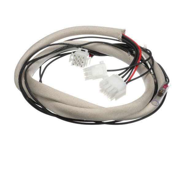 A white cable with two connectors.